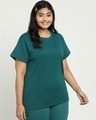 Shop Snazzy Green Plus Size Boyfriend T-shirt For Women's-Design