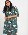 Shop Snazzy Green Plus Size Camo Dress-Front