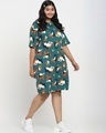Shop Snazzy Green Plus Size Camo Dress-Design