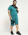 Shop Snazzy Green Plus Size Color Bock Hoodie T-Shirt-Full