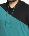 Shop Snazzy Green Plus Size Color Bock Hoodie T-Shirt