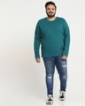 Shop Snazzy Green Plus Size Full Sleeve T-shirt For Men's-Full