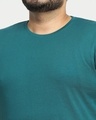 Shop Snazzy Green Plus Size Half Sleeve T-shirt For Men's