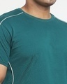 Shop Snazzy Green Plus Size Piping Apple Cut T-shirt For Men's