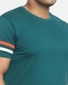 Shop Snazzy Green Plus Size Sleeve Panel T-shirt For Men's