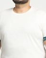Shop Snazzy Green Plus Size Sleeve Tape T-shirt For Men's