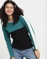 Shop Snazzy Green Sleeve Panel T-shirt-Front
