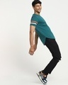 Shop Snazzy Green Sleeve Panle Apple Cut T-shirt For Men's-Full