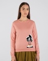 Shop Women's Pink Sneaker Girl Graphic Printed Sweater-Front