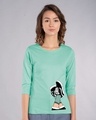 Shop Sneaker Girl Round Neck 3/4th Sleeve T-Shirt-Front