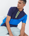 Shop Azure Cut & Sew Knitted Zipper Polo T Shirt-Design