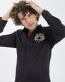 Shop Caspian Tiger Black Satin Shirt-Full