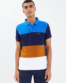 Shop Egyptian Cut & Sew Knitted Polo T Shirt-Front