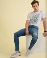 Shop Feisty Washed Blue Denim-Front
