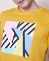 Shop Geometric Mustard Graphic T Shirt-Full