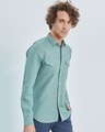 Shop Green Double Pocket Cotlin Shirt-Design