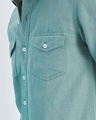 Shop Green Double Pocket Cotlin Shirt