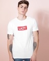 Shop Lazy White T Shirt-Front