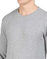 Shop Light Grey Popcorn Full Sleeve Cotton T Shirt