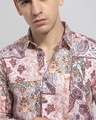 Shop Men's Beige Petal Pop Floral Printed Slim Fit Shirt