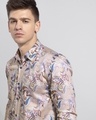 Shop Men's Beige Petal Pop Paisley Slim Fit Shirt