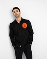 Shop Men's Black Lion Embroidered Slim Fit Shirt-Full