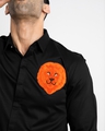 Shop Men's Black Lion Embroidered Slim Fit Shirt
