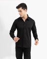 Shop Men's Black On Loop Slim Fit Shirt-Front