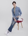 Shop Men's Blue Yoke Style Slim Fit Denim Shirt