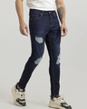 Shop Men's Drift Blue Distressed Skinny Fit Jeans-Design