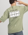 Shop Men's Green Jiggle Jiggle Graphic Printed Oversized T Shirt-Front