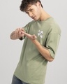 Shop Men's Green Jiggle Jiggle Graphic Printed Oversized T Shirt-Full