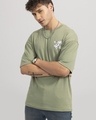 Shop Men's Green Jiggle Jiggle Graphic Printed Oversized T Shirt