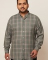 Shop Men's Grey Checked Slim Fit Shirt-Front