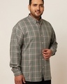 Shop Men's Grey Checked Slim Fit Shirt