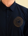 Shop Men's Navy Embroidered Slim Fit Shirt-Full