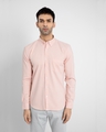 Shop Men's Orange Striped Slim Fit Shirt-Front