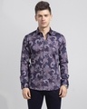 Shop Men's Purple Petal Pop Paisley Slim Fit Shirt-Front