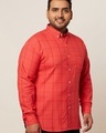 Shop Men's Red Checked Slim Fit Shirt-Full