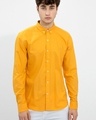 Shop Men's Vistoso Mustard Slim Fit Shirt-Front
