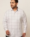 Shop Men's White Checked Slim Fit Shirt-Front