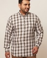 Shop Men's White Checked Slim Fit Shirt-Front