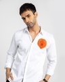 Shop Men's White Lion Embroidered Slim Fit Shirt-Full