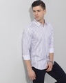 Shop Men's White Sedative Striped Slim Fit Shirt-Full