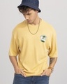 Shop Men's Yellow Hidden Paradise Graphic Printed Oversized T Shirt-Full