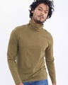Shop Military Green Full Sleeves T Shirt With Face Cover-Design