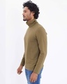 Shop Military Green Full Sleeves T Shirt With Face Cover-Full