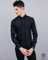 Shop Navy Beaded Designer Shirt-Front