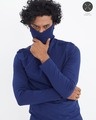 Shop Navy Full Sleeves T Shirt With Face Cover-Front