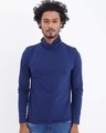 Shop Navy Full Sleeves T Shirt With Face Cover-Design